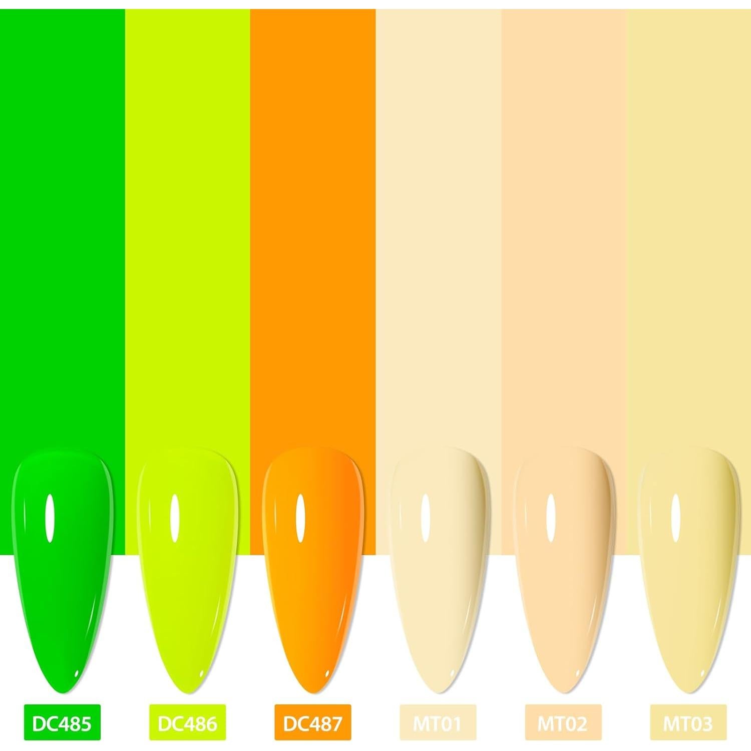 Set de Esmalte de Uñas Gel Neón MTSSII 8 Piezas Brilla en la Oscuridad