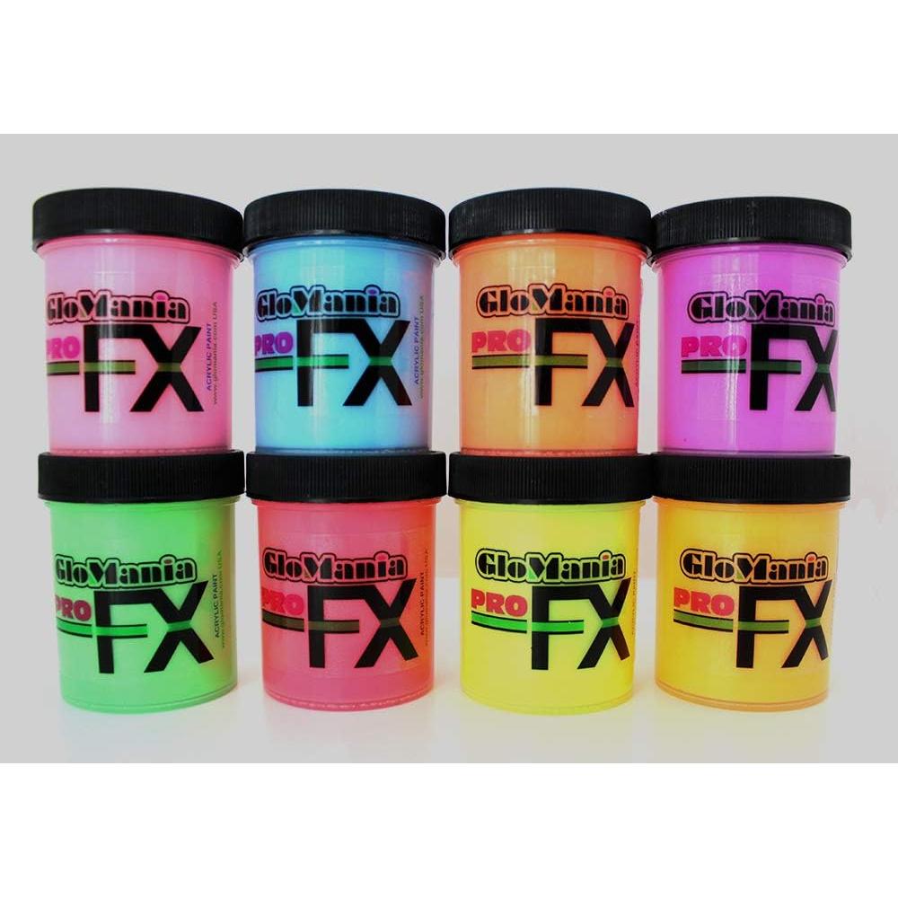 Pintura Acrílica Brillo Azul UV Glomania 2oz Neón Fluorescente