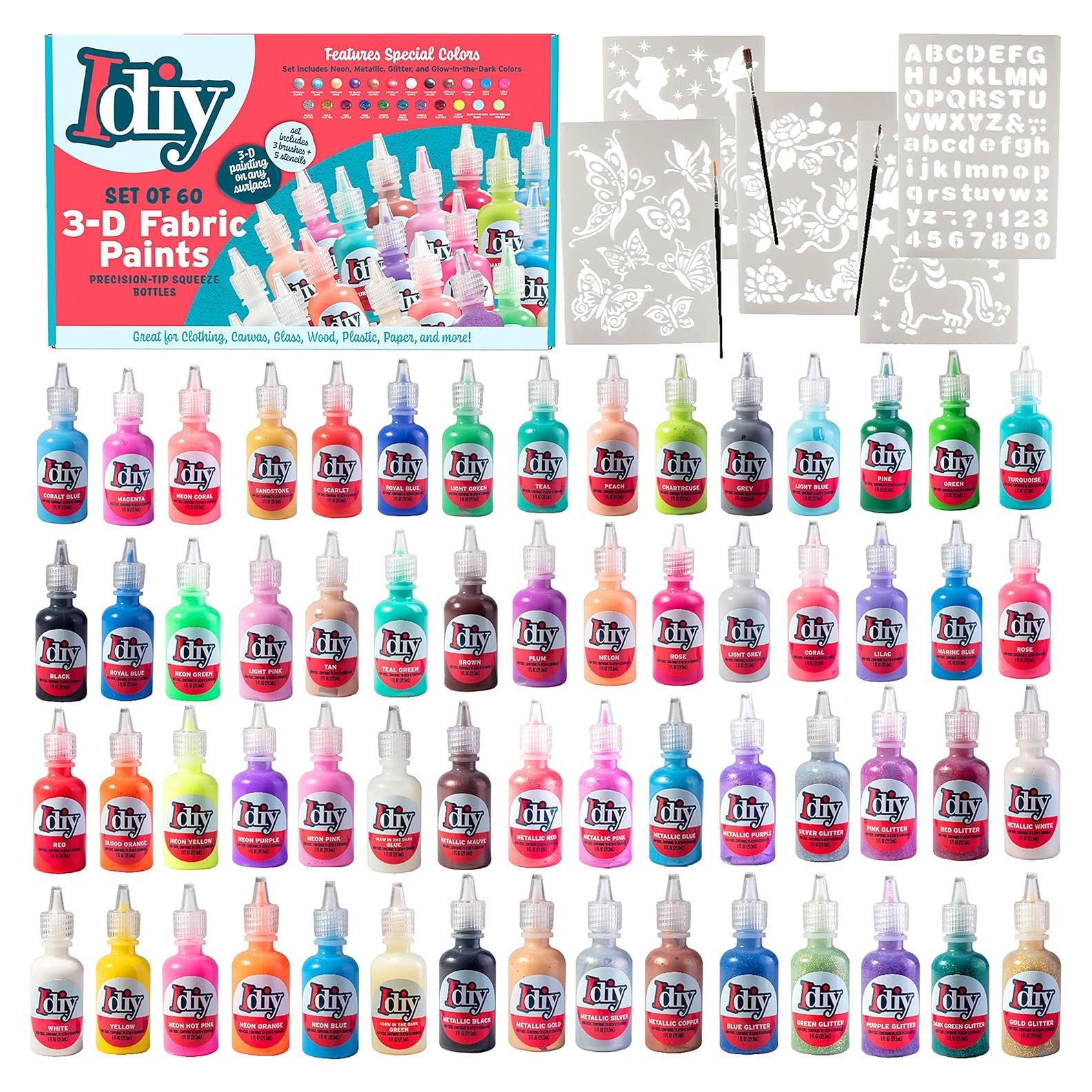 Juego de Pintura para Tela SCS Direct 60 Colores 30ml No Tóxica