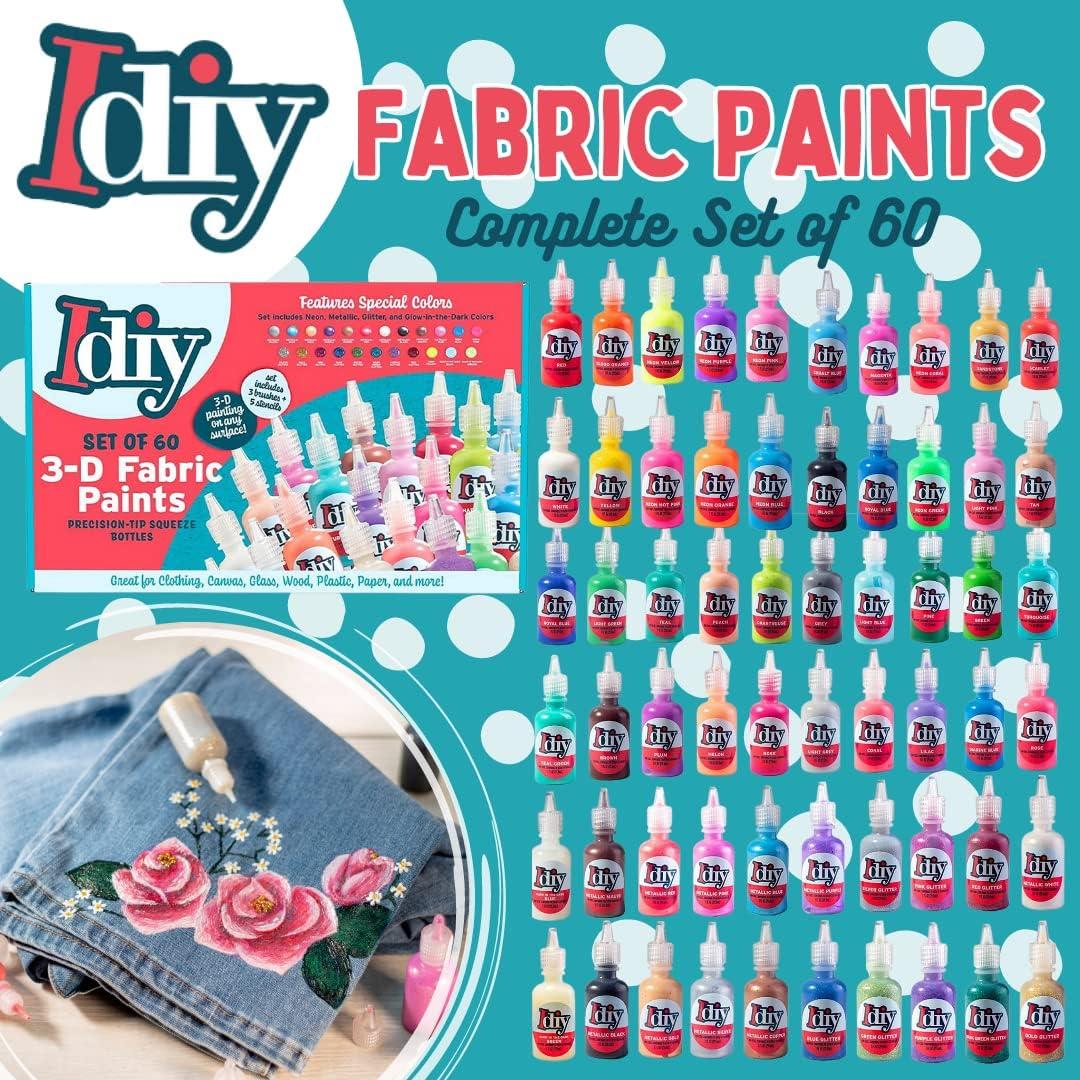 Juego de Pintura para Tela SCS Direct 60 Colores 30ml No Tóxica