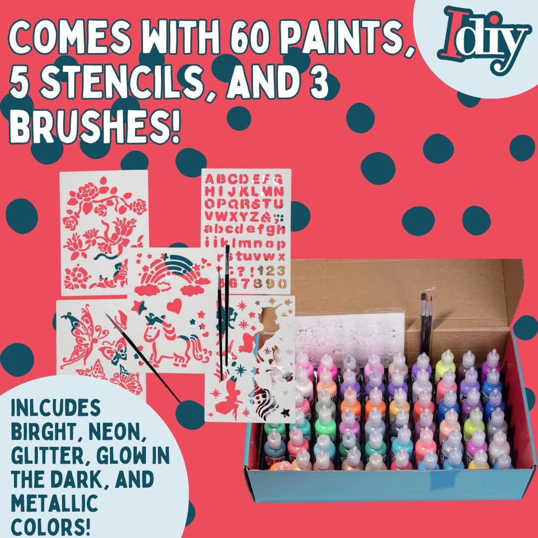 Juego de Pintura para Tela SCS Direct 60 Colores 30ml No Tóxica