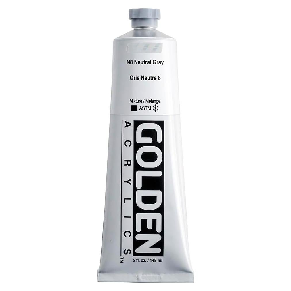 Pintura Acrílica Profesional Golden N8 Gris Neutral 150 ml