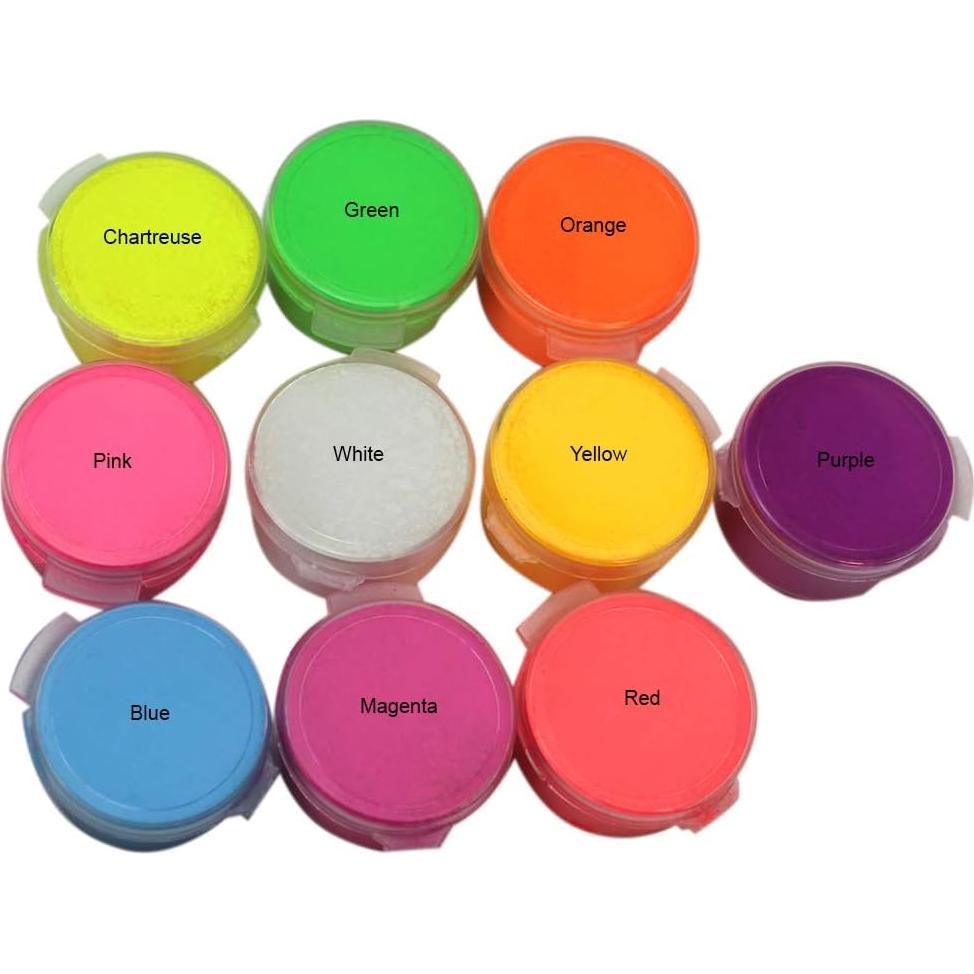 Set de 10 Colores de Pigmento Neón Glomania 30ml UV