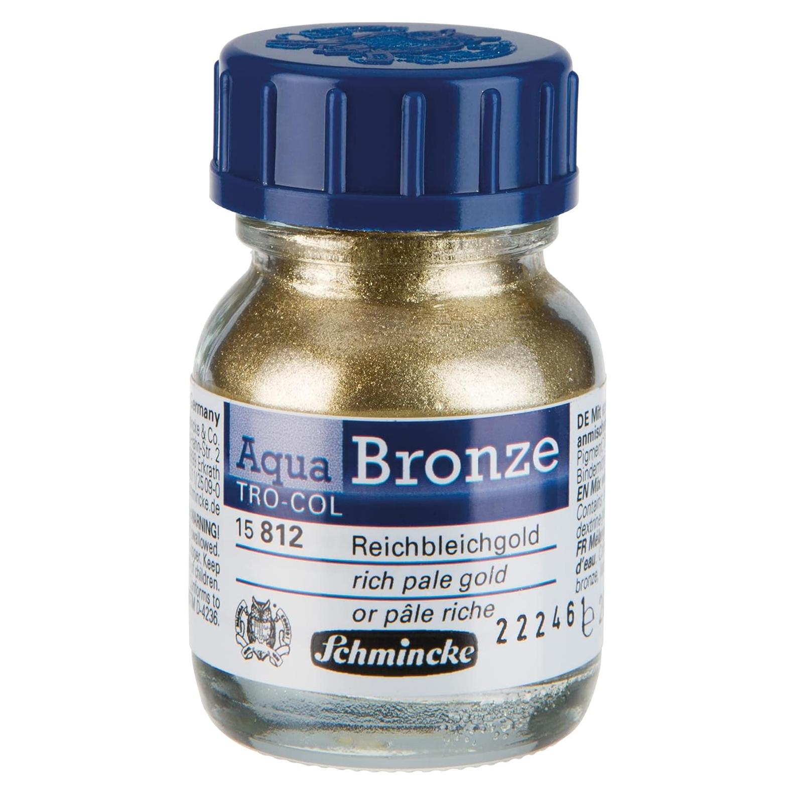 Aqua-Bronce Schmincke 20 ml Oro Pálido Rico Efecto Metálico