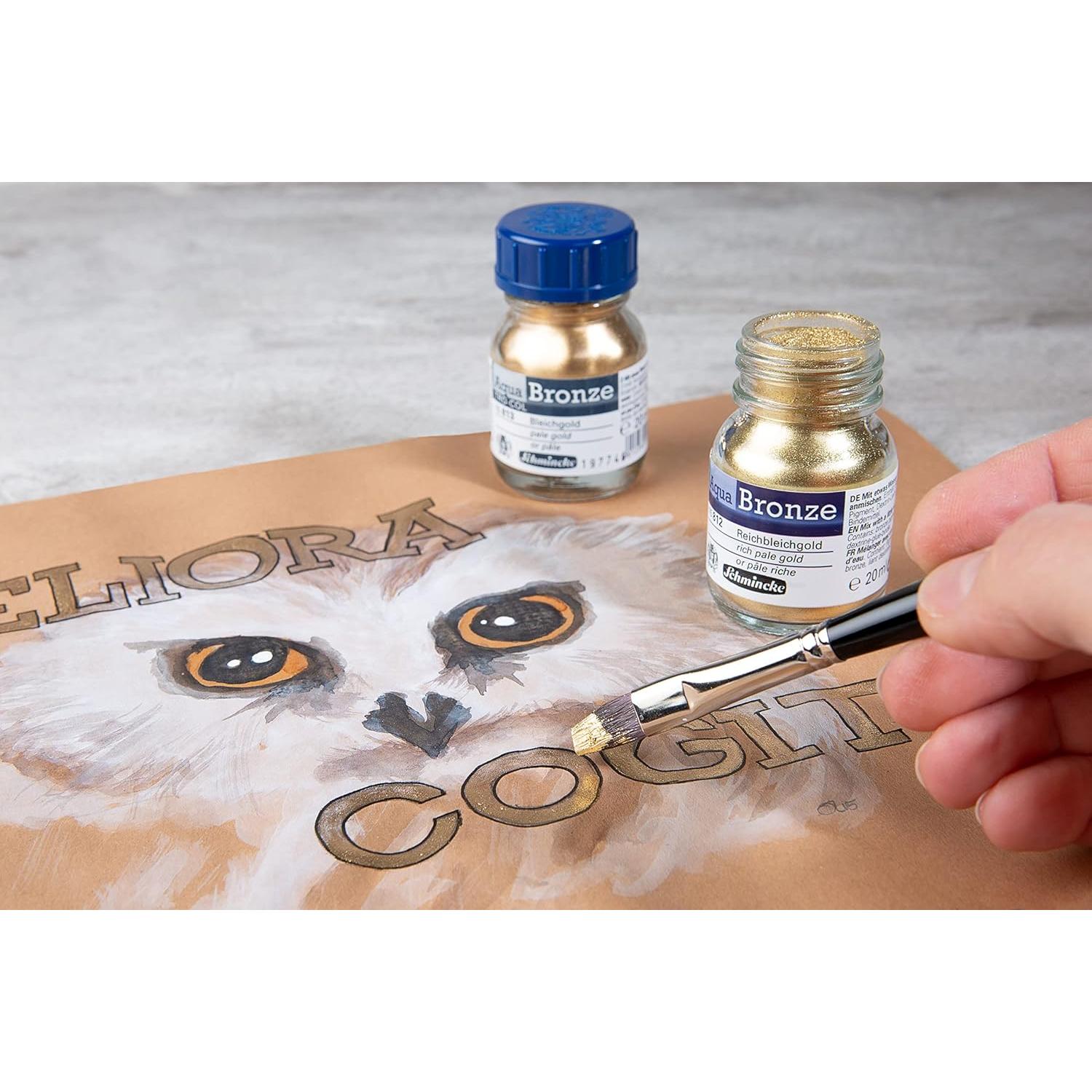 Aqua-Bronce Schmincke 20 ml Oro Pálido Rico Efecto Metálico