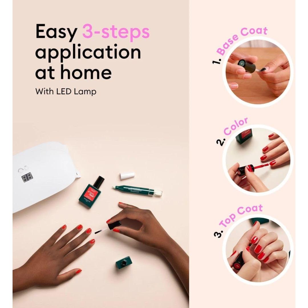 Manucurist • Green Flash LED Gel Nail Polish • Vegan • 12-Free, Plant-Based (61%) Gel Polish • Made in France • 0.5 fl oz (HORTENCIA)