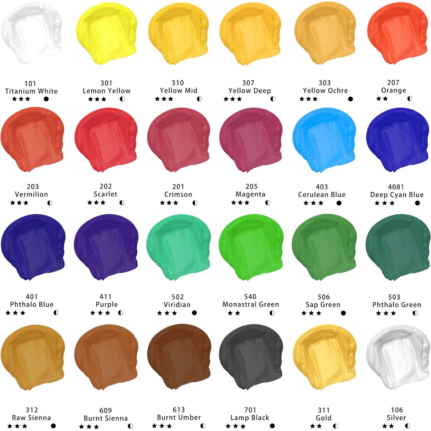 Set de Pintura Acrílica Brillante en la Oscuridad Artecho - 8 Colores 20 ml