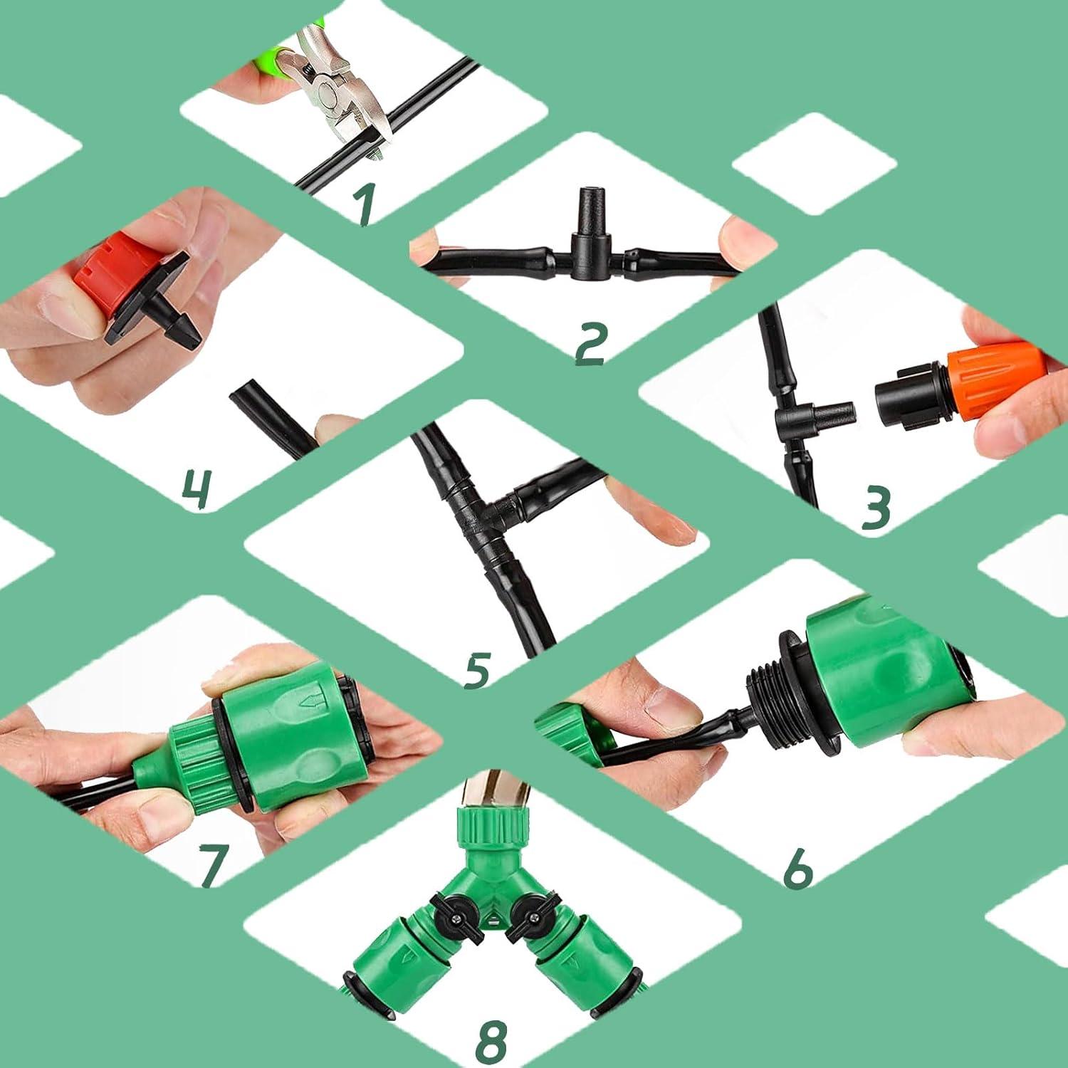 Sistema de Riego por Goteo ANSIKE 50m con Boquillas Ajustables