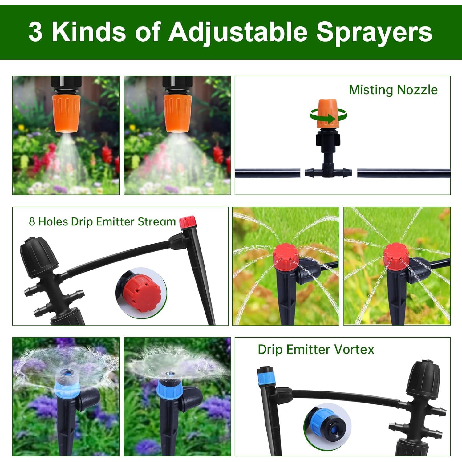 Sistema de Riego por Goteo Automático DFDNFF 79m Jardín