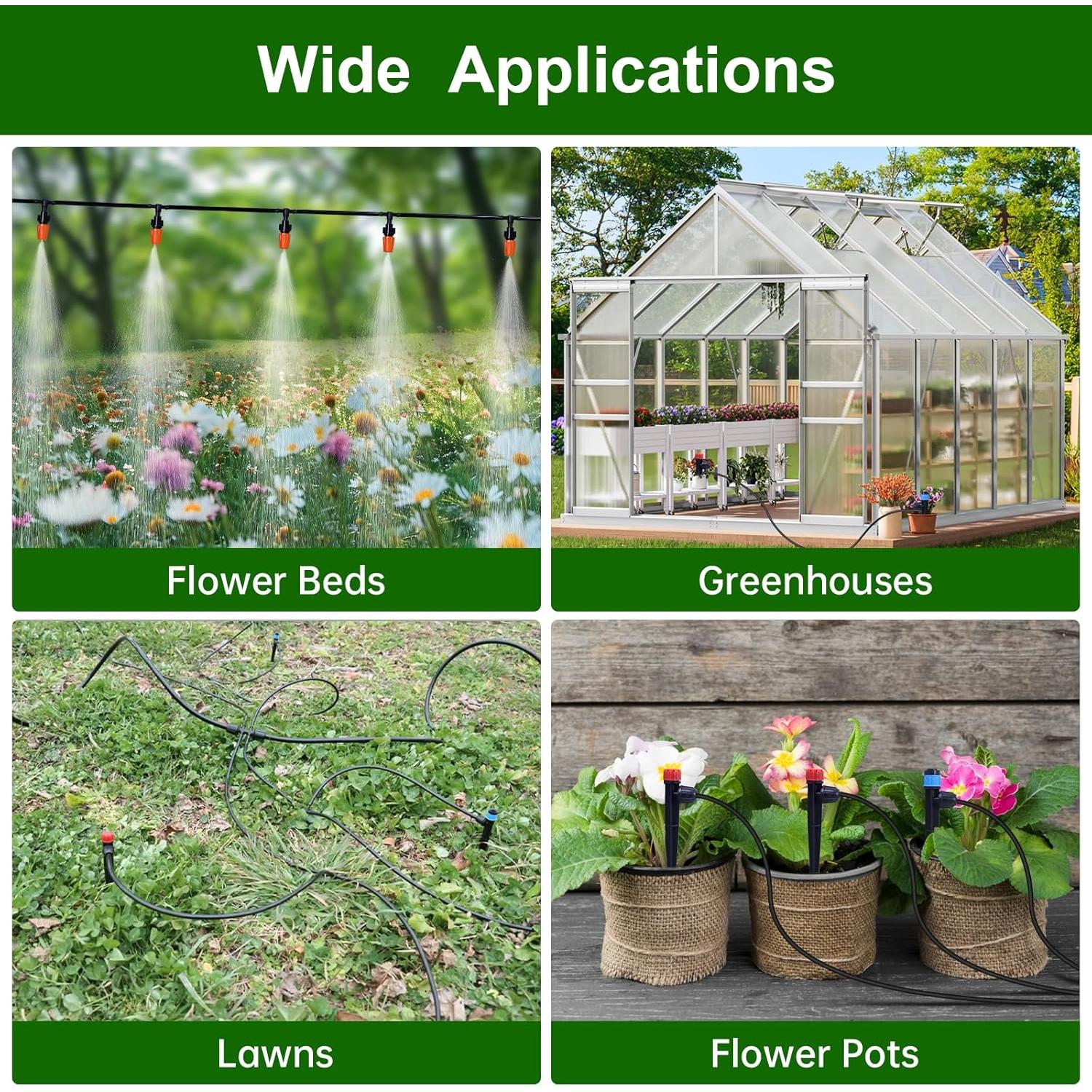 Sistema de Riego por Goteo Automático DFDNFF 79m Jardín