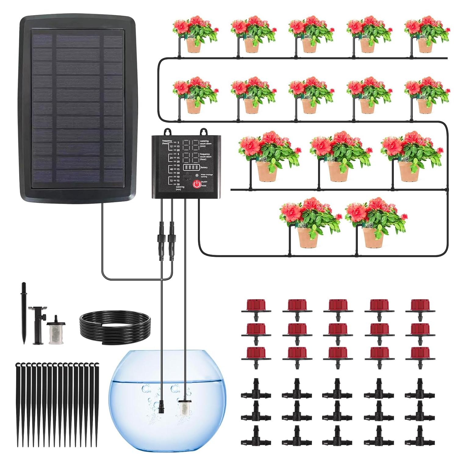 Sistema de Riego por Goteo Solar GrowBuddy para 15 Macetas