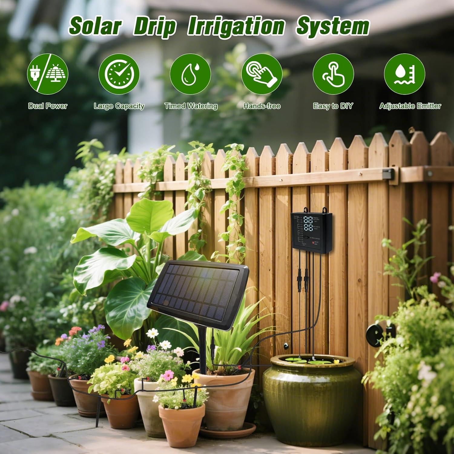 Sistema de Riego por Goteo Solar GrowBuddy para 15 Macetas