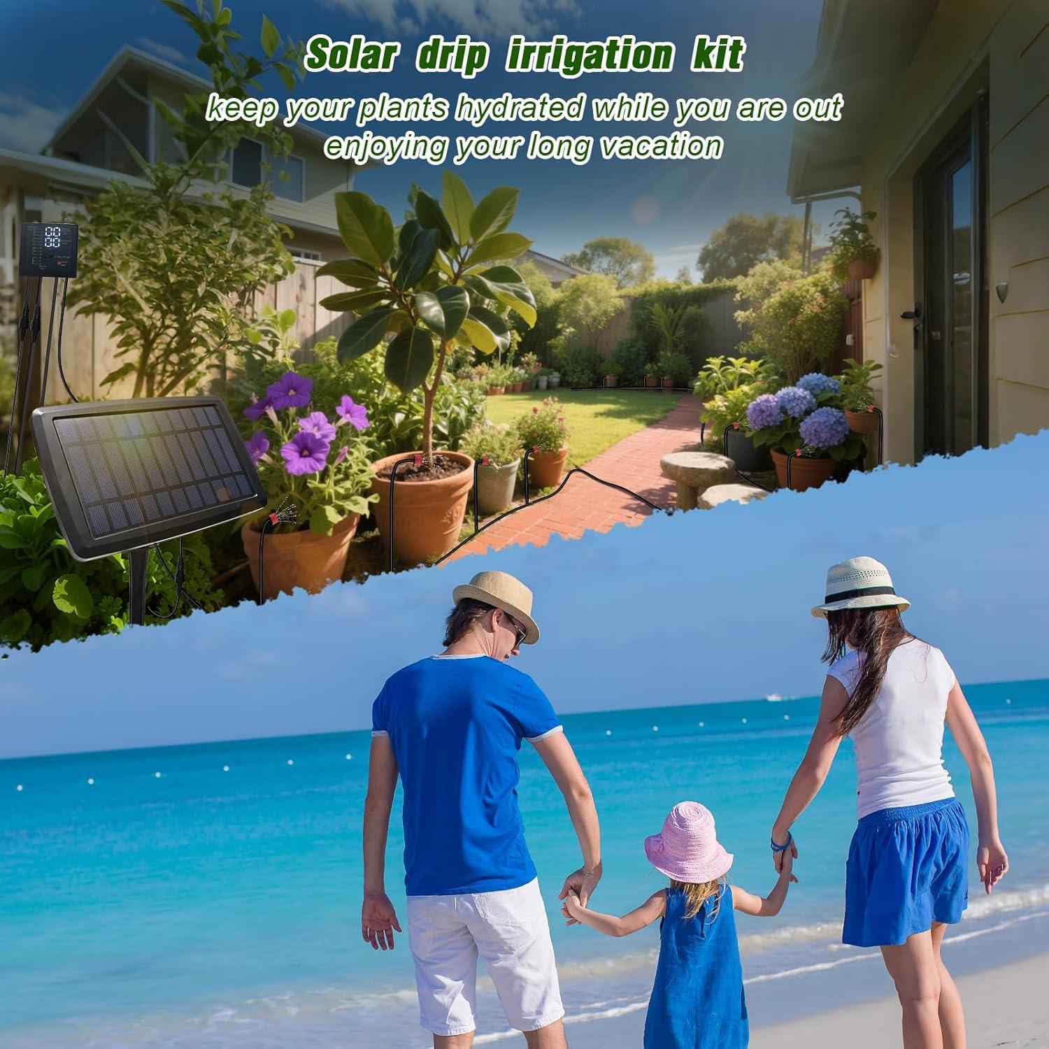 Sistema de Riego por Goteo Solar GrowBuddy para 15 Macetas