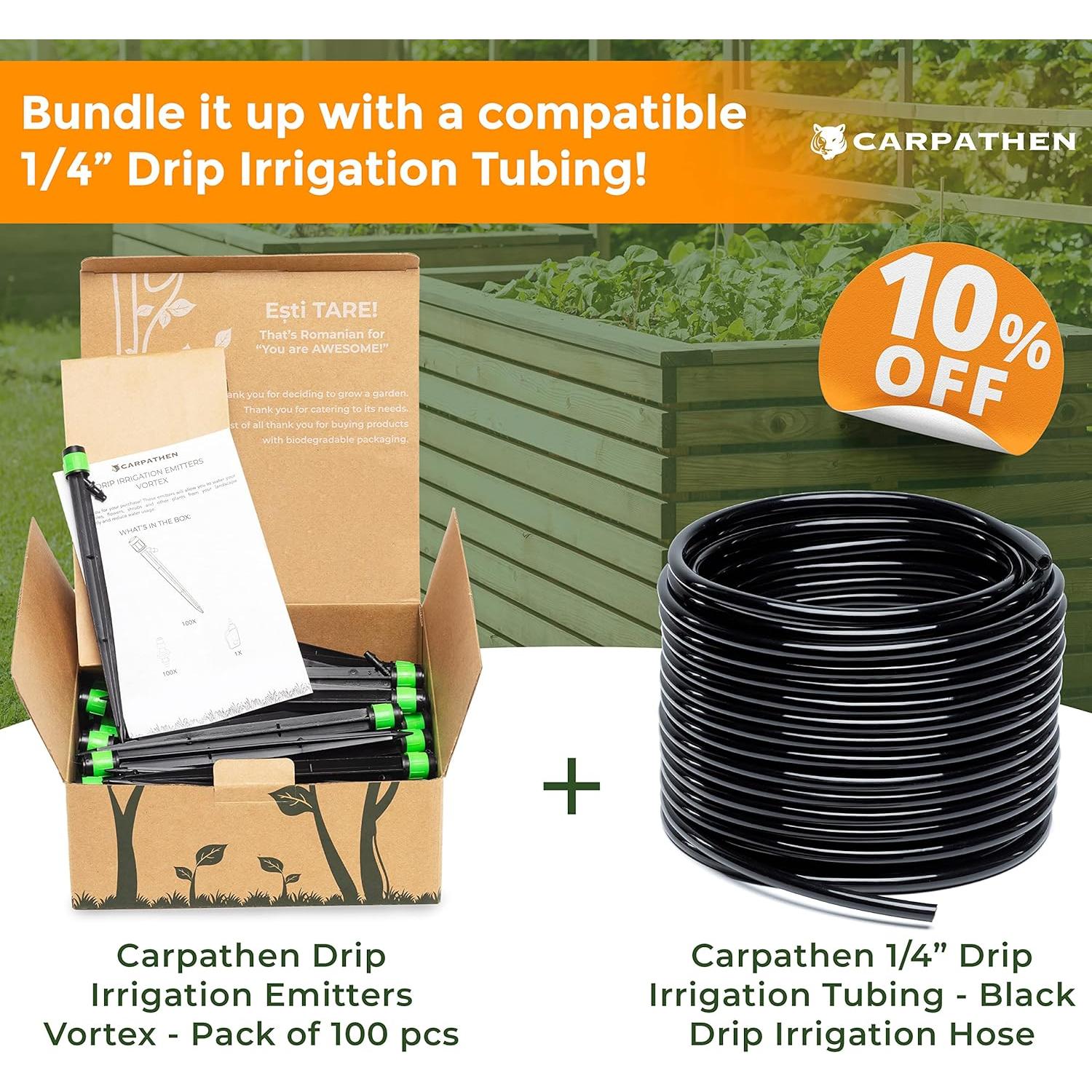 Kit de Riego por Goteo Carpathen 100 Emisores Ajustables 19cm