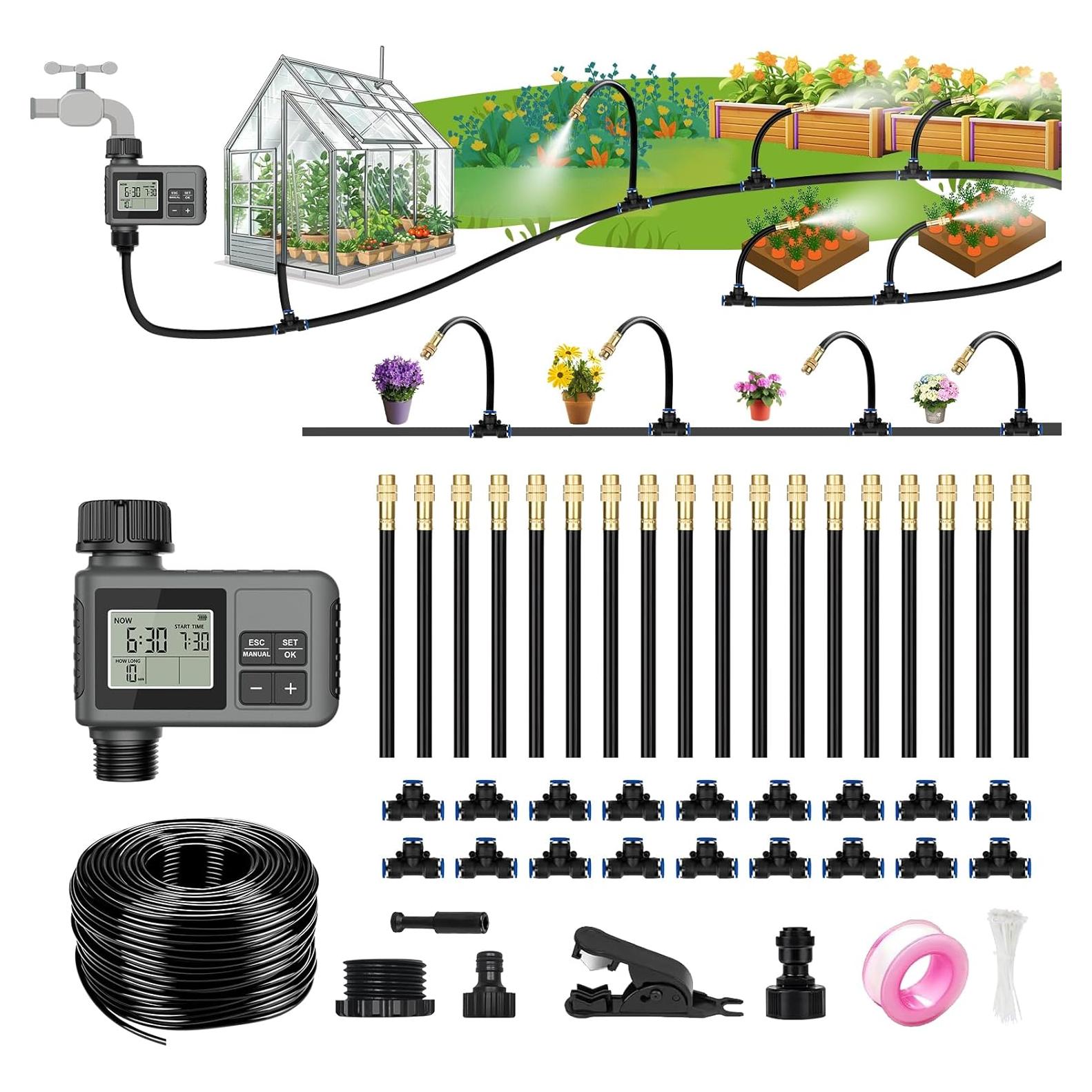 Sistema de Riego por Goteo HEKIWAY 18m con Temporizador Automático