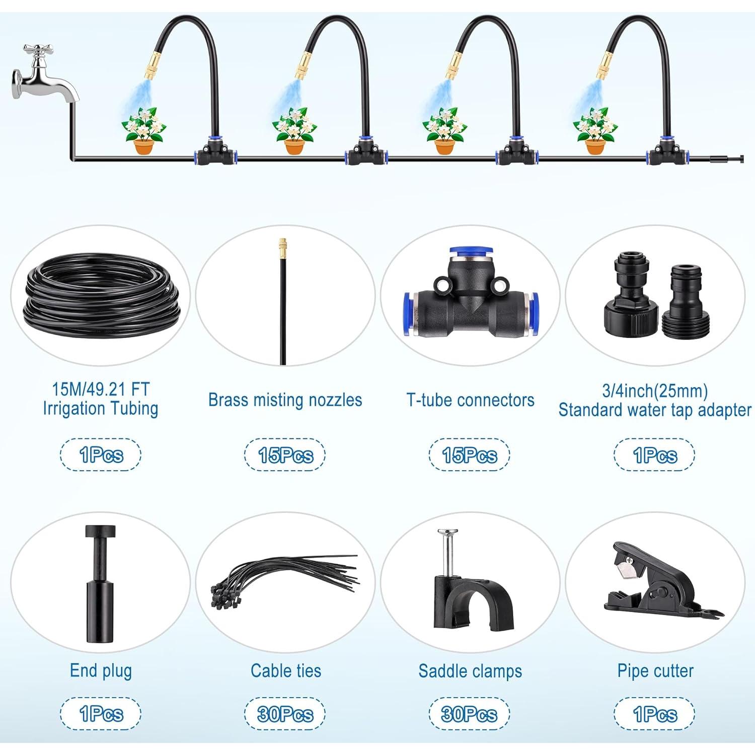 Kit de Riego por Goteo Automático Mornajina 15.24m con Boquillas