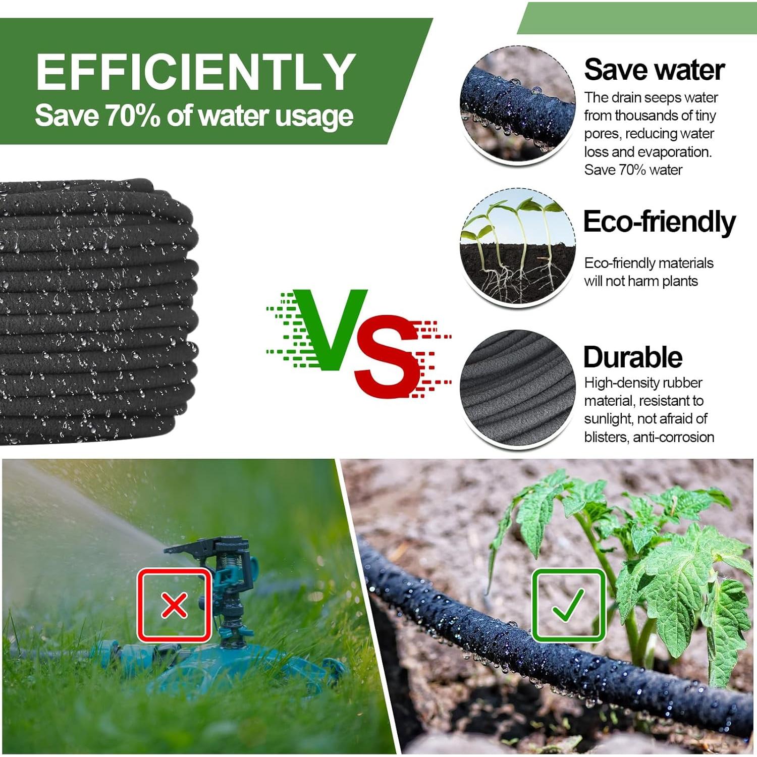 Kit de Riego por Goteo Innconee 300 Pies con Accesorios