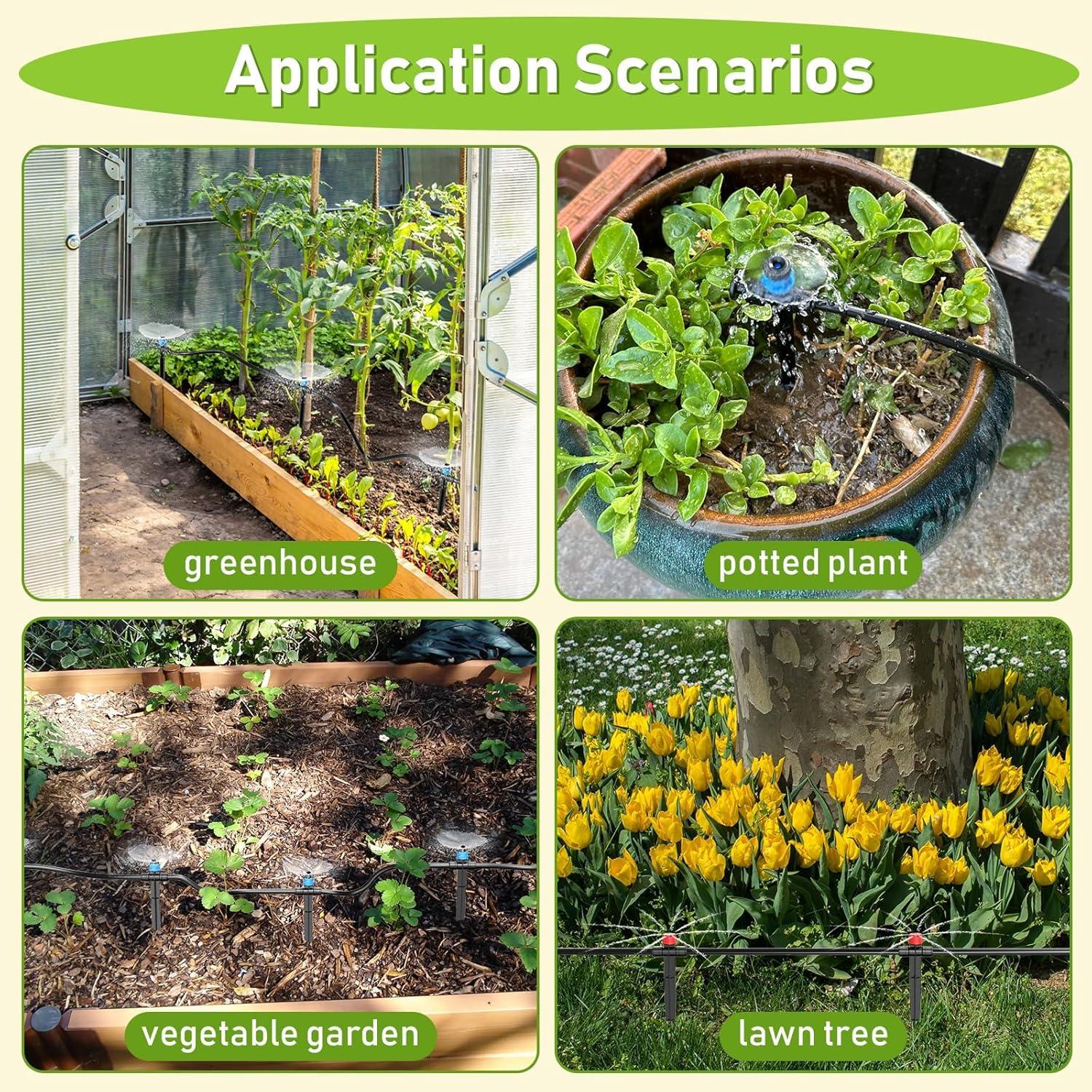 Kit de Riego por Goteo MQHUAYU 118FT para Jardín y Huerto