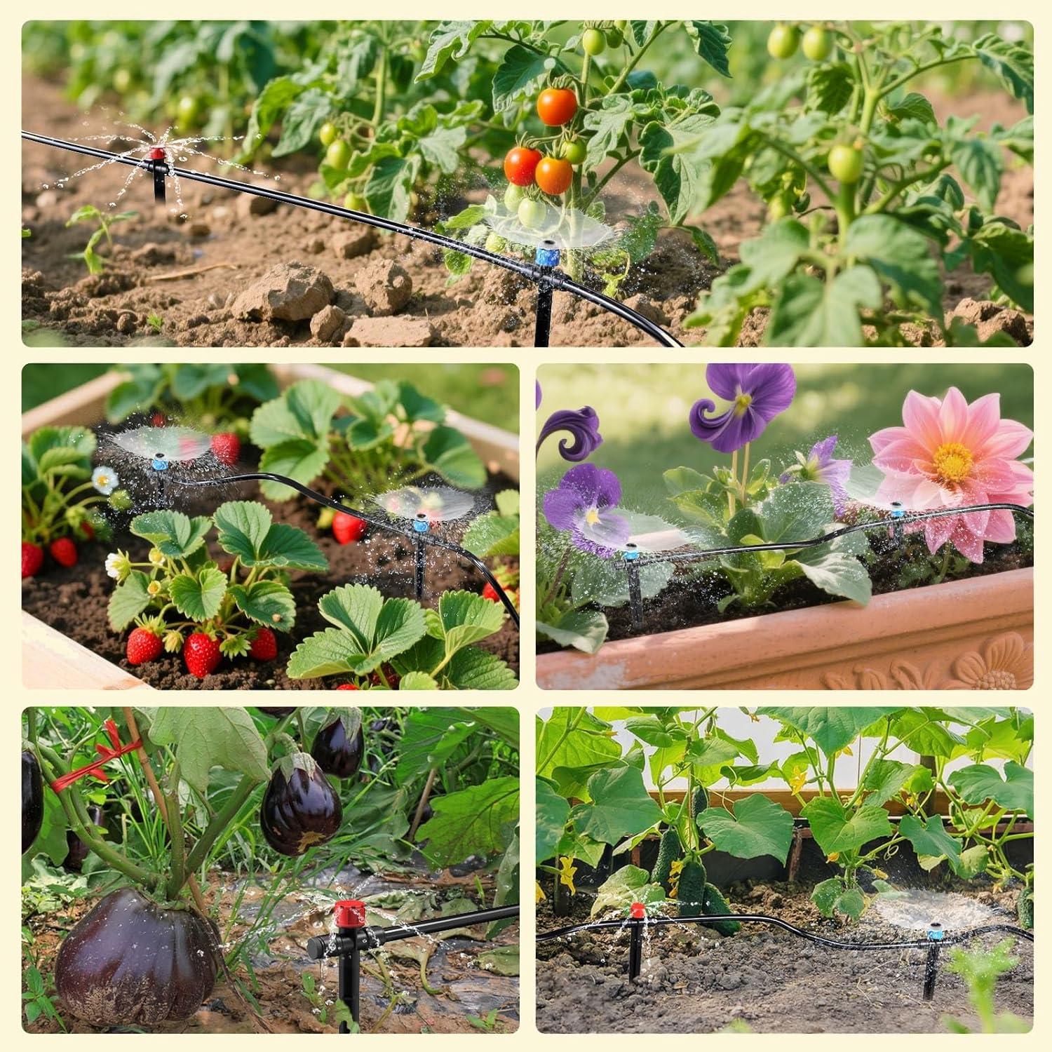Kit de Riego por Goteo MQHUAYU 118FT para Jardín y Huerto