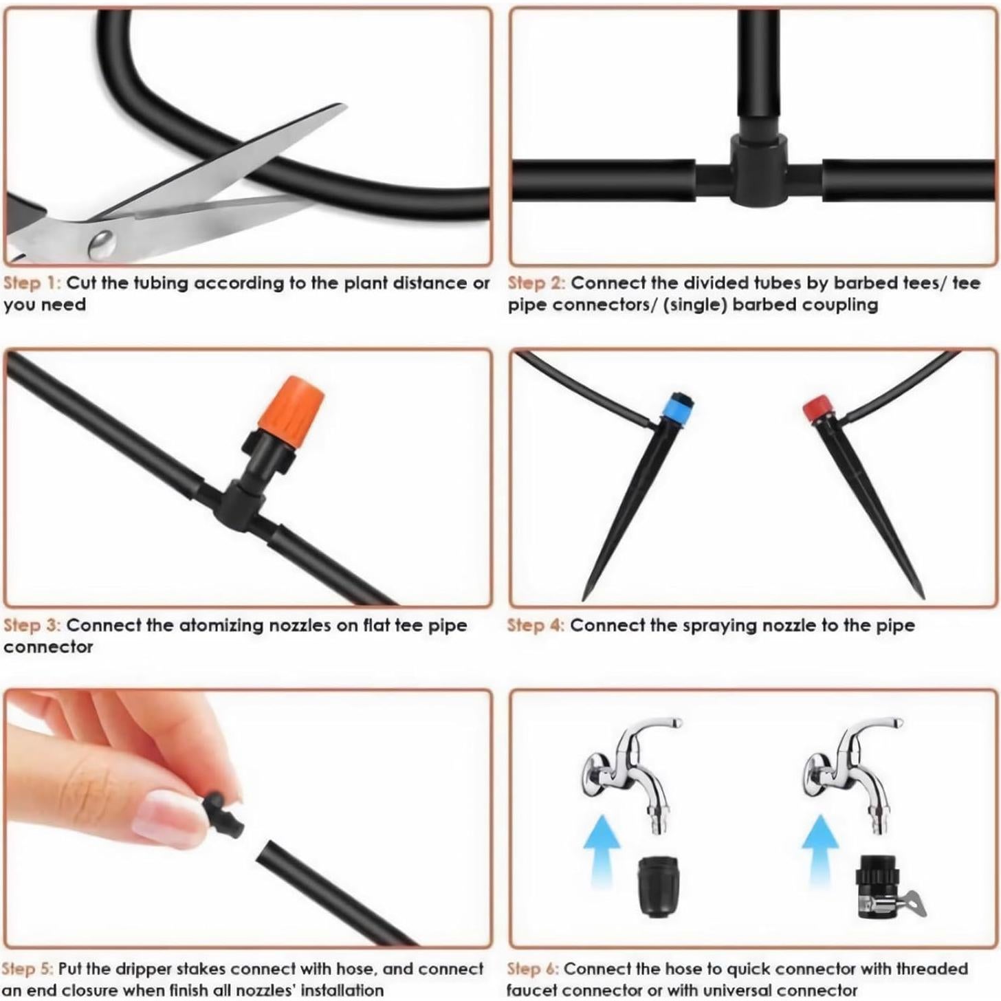 Kit de Riego por Goteo PHYLES 240FT Ajustable 145 Piezas