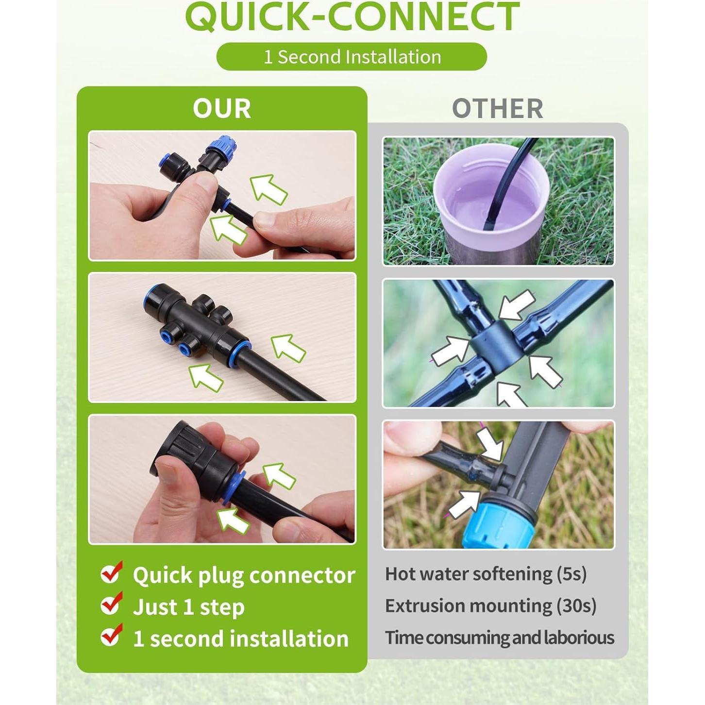 Sistema de Riego por Goteo Alxcellion 18m con Conectores Rápidos