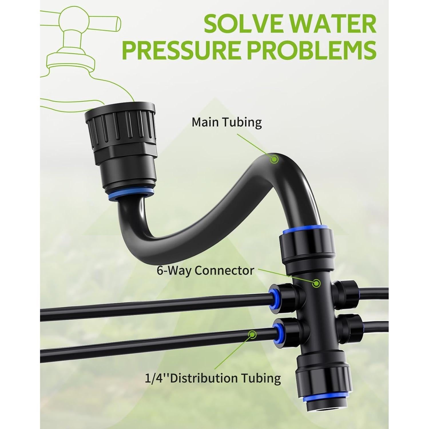 Sistema de Riego por Goteo Alxcellion 18m con Conectores Rápidos