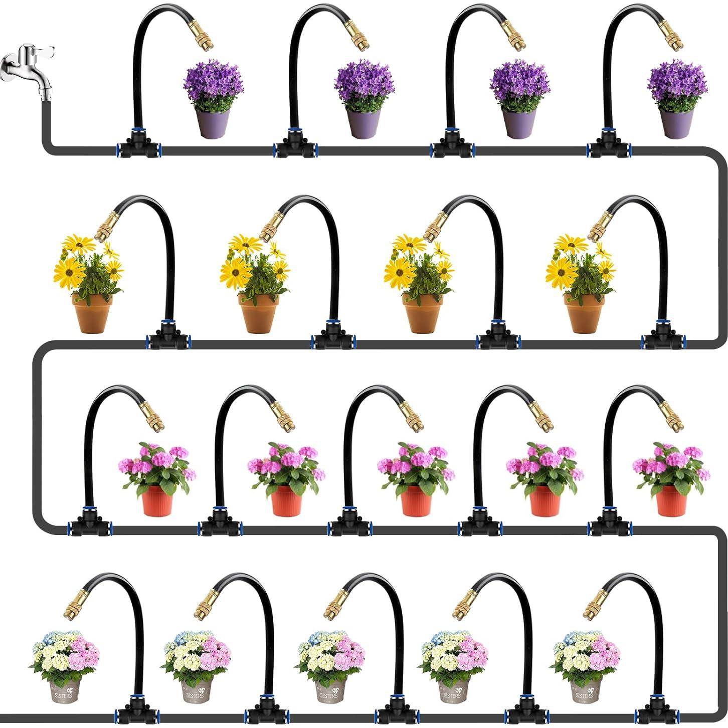 Kit de riego por goteo HEKIWAY 18 m con 18 boquillas ajustables