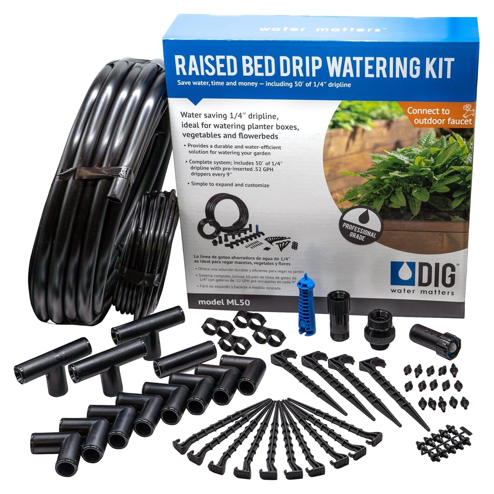 Kit de Riego por Goteo DIG ML50 para Huertos Elevados 2.44m