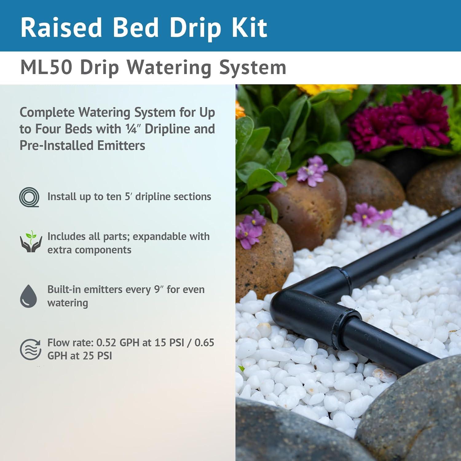 Kit de Riego por Goteo DIG ML50 para Huertos Elevados 2.44m