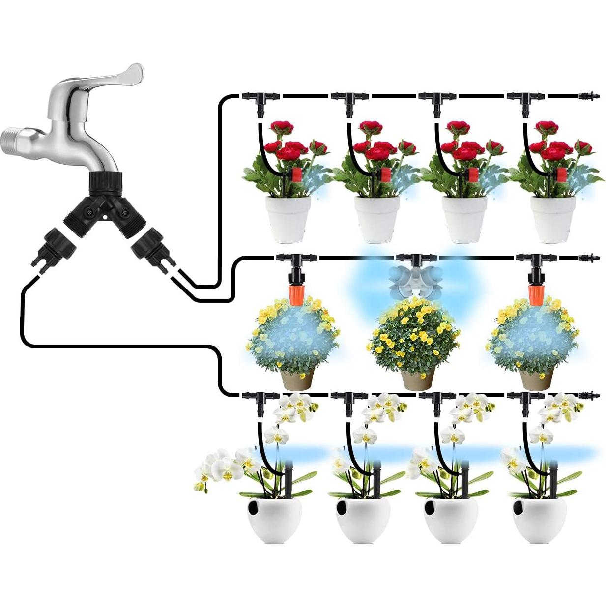 Kit de Riego por Goteo Flantor 40m con Boquillas Ajustables