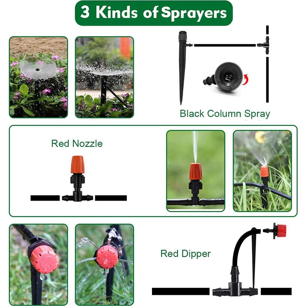 Kit de Riego por Goteo Flantor 40m con Boquillas Ajustables