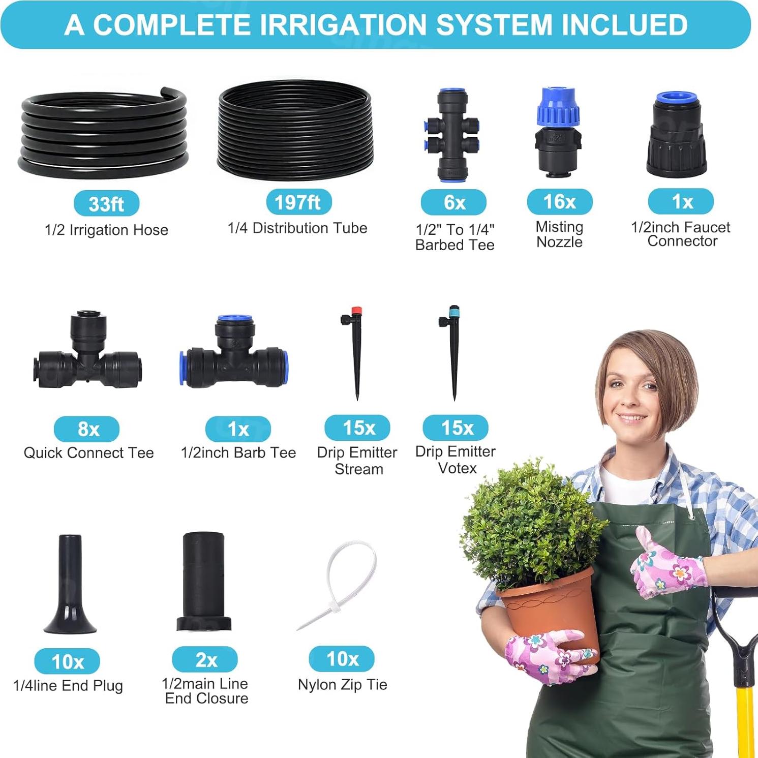 Sistema de Riego por Goteo Terralyx 70,1 m con Conexión Rápida