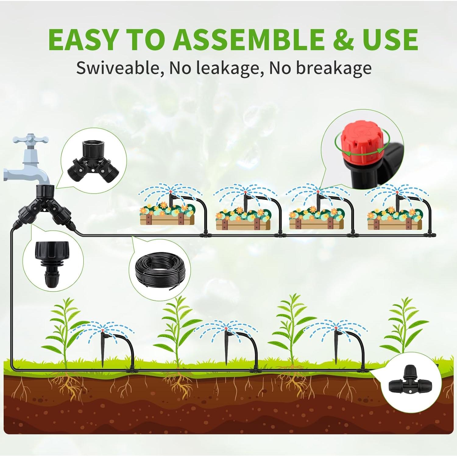 Kit de Riego por Goteo Insoma 60 pies Automático Jardín