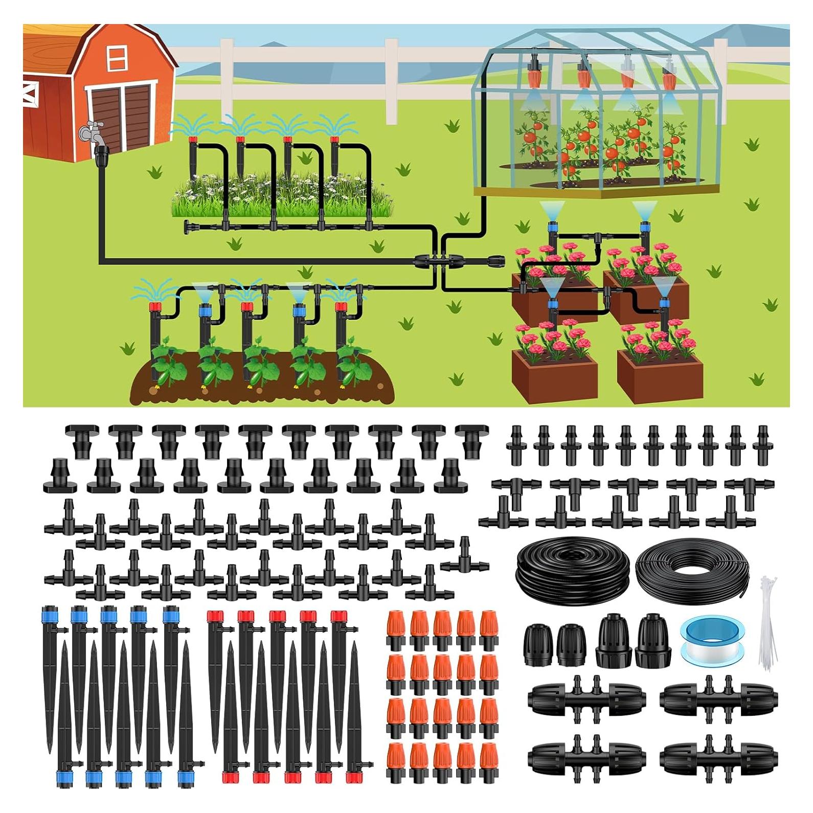 Kit de Riego por Goteo Pawfly 240 pies (73.15 m) Jardín