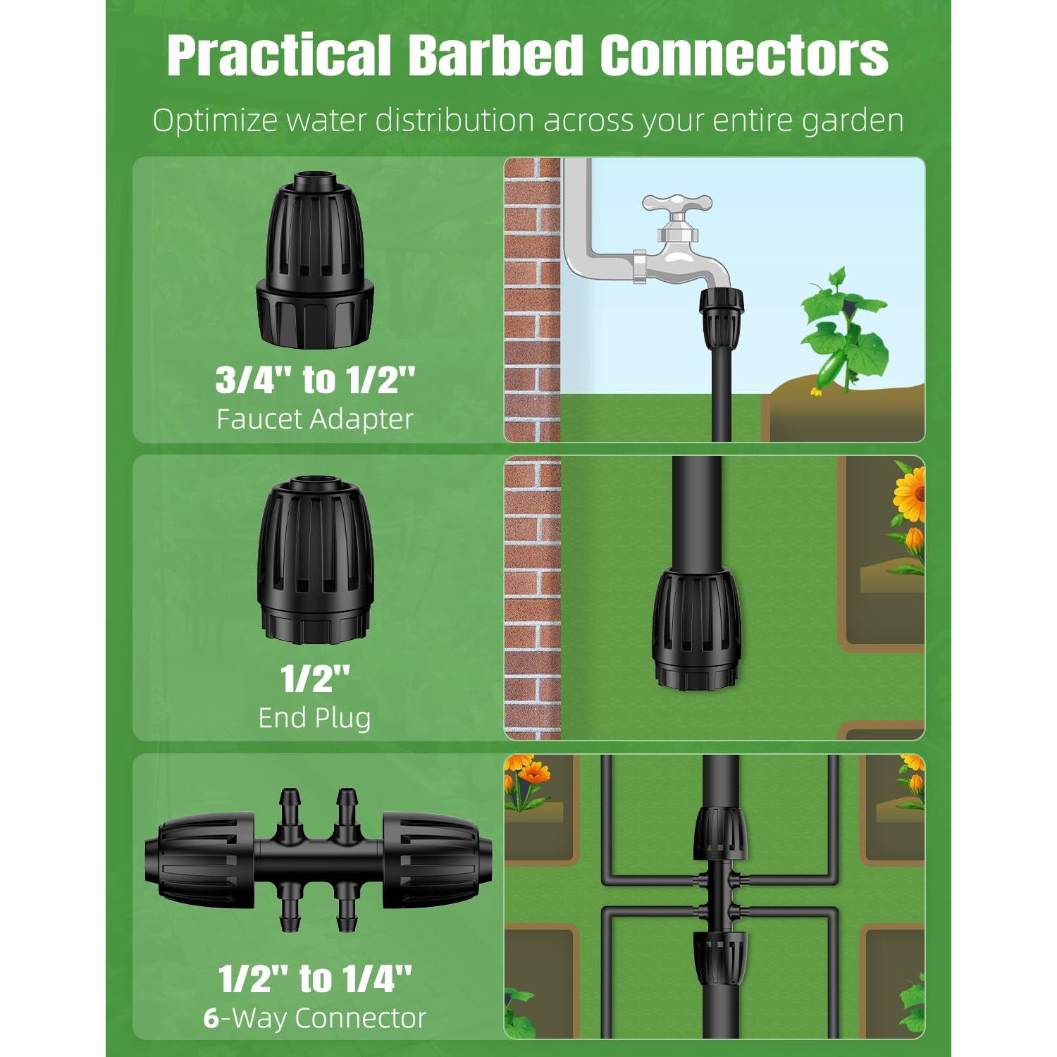 Kit de Riego por Goteo Pawfly 240 pies (73.15 m) Jardín