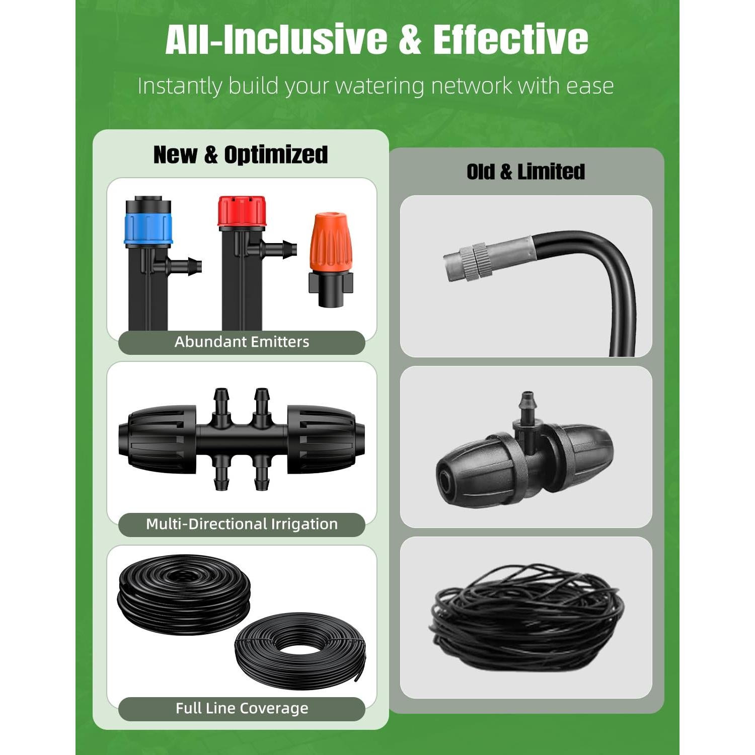 Kit de Riego por Goteo Pawfly 240 pies (73.15 m) Jardín