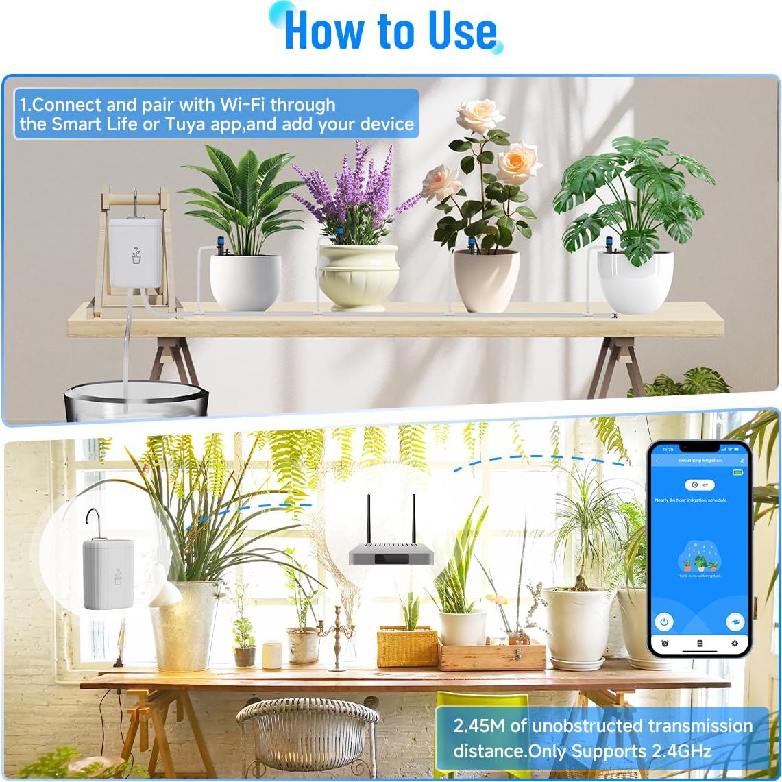 Sistema de Riego Automático WiFi GreenVation para Plantas
