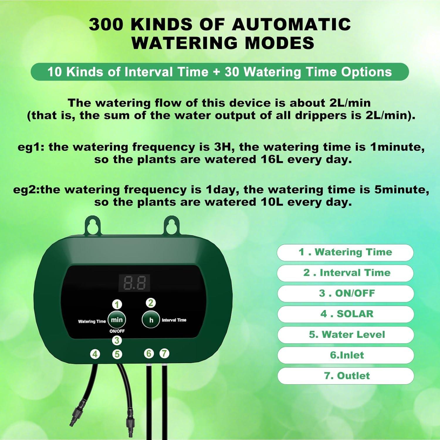 Sistema de Riego por Goteo Solar 5W Lewisia con Temporizador