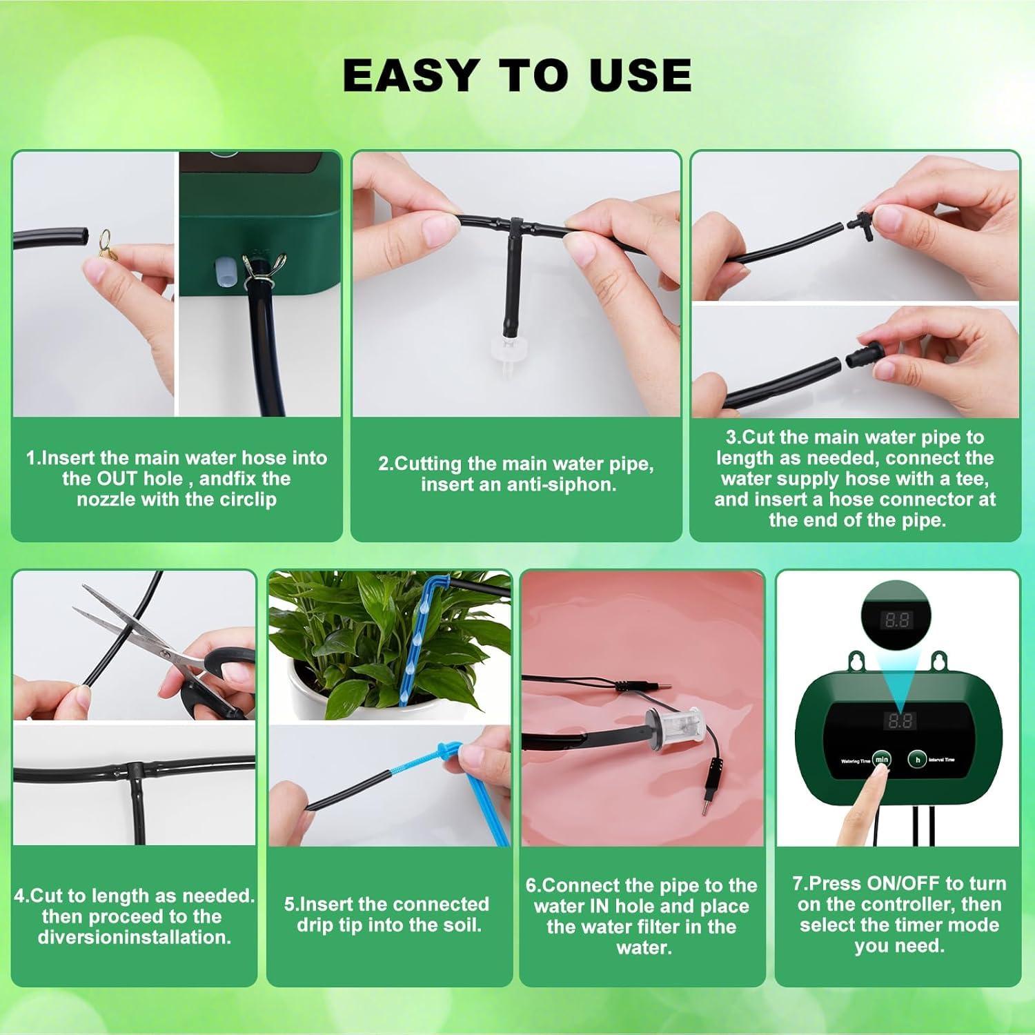 Sistema de Riego por Goteo Solar 5W Lewisia con Temporizador