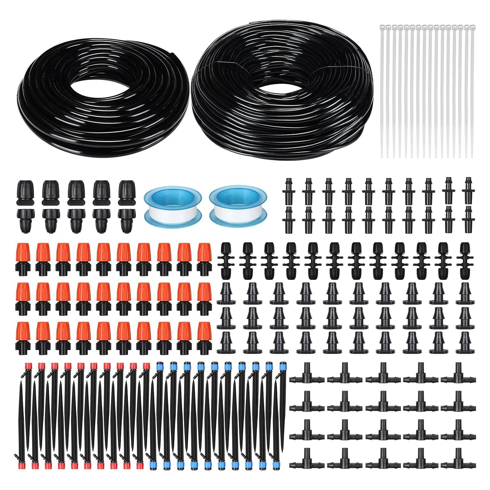 Kit de Riego por Goteo 120 m Yaomiao con Boquillas Ajustables