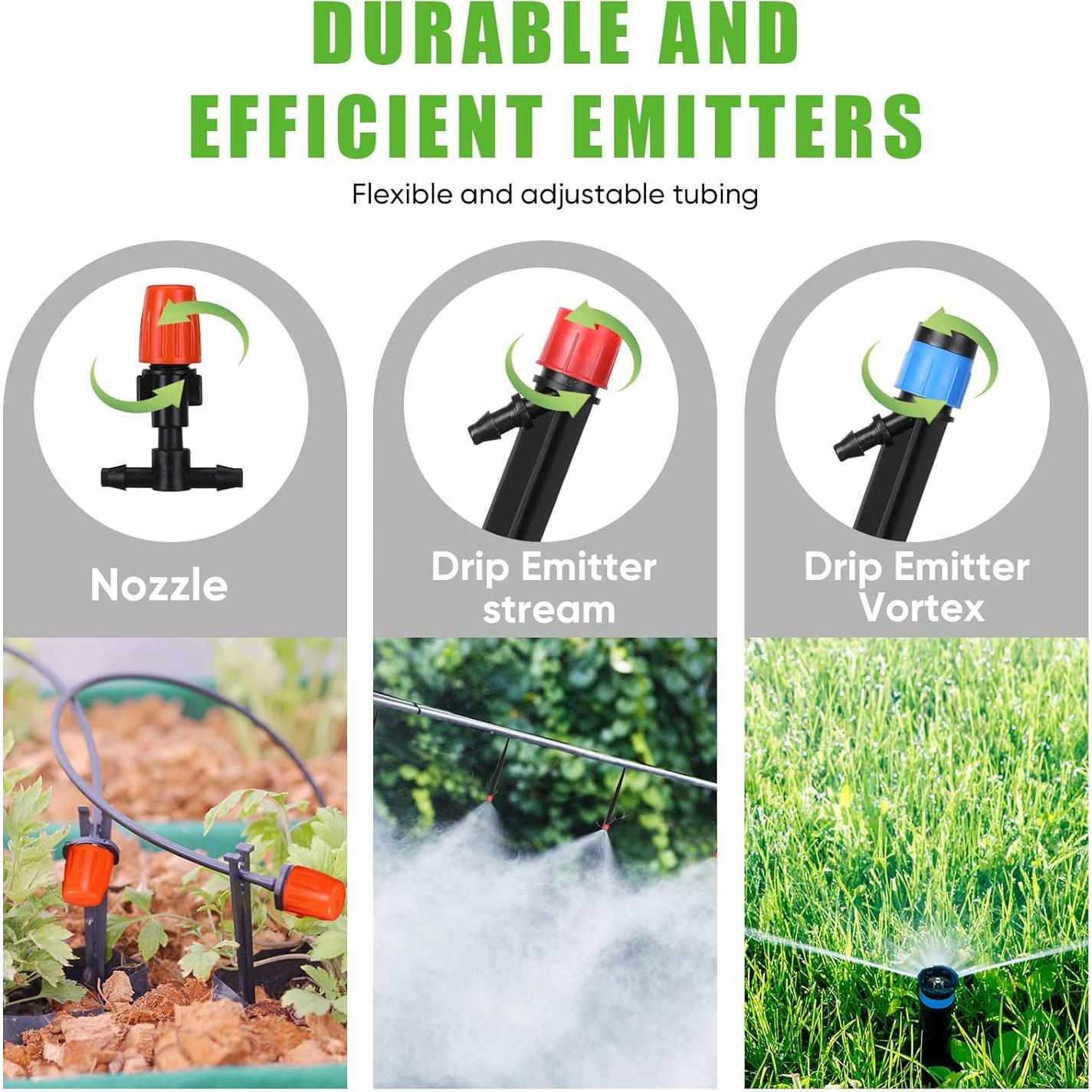 Kit de Riego por Goteo 120 m Yaomiao con Boquillas Ajustables