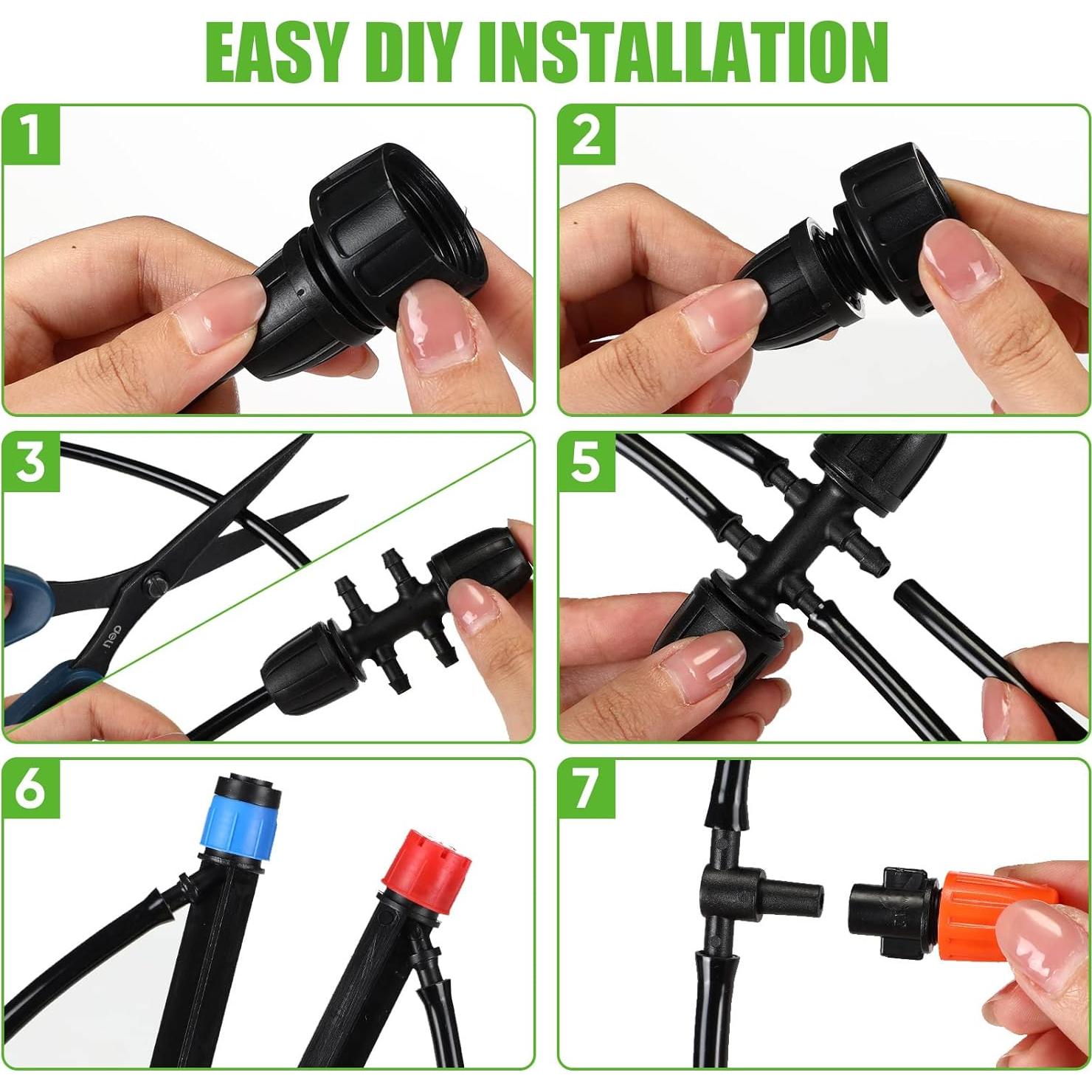 Kit de Riego por Goteo 120 m Yaomiao con Boquillas Ajustables