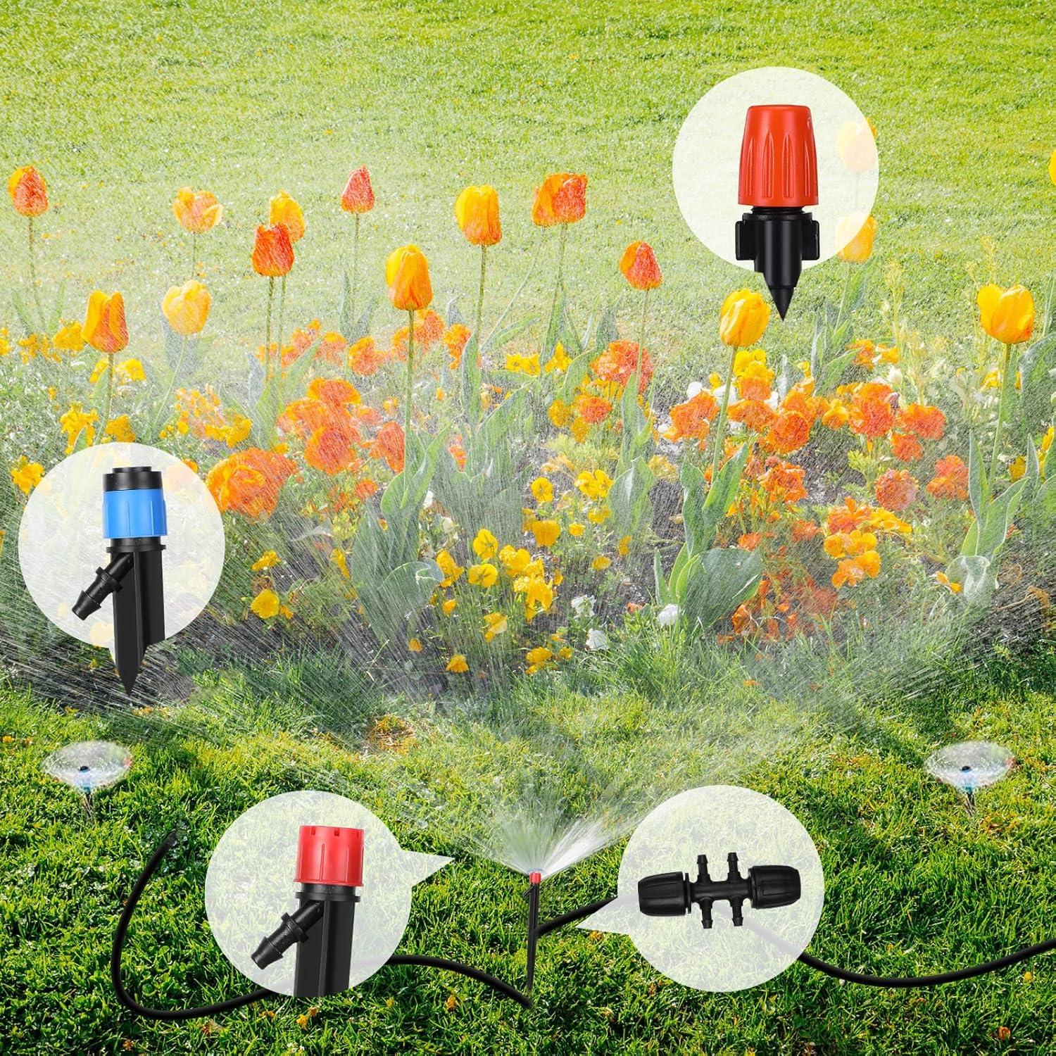 Kit de Riego por Goteo 120 m Yaomiao con Boquillas Ajustables