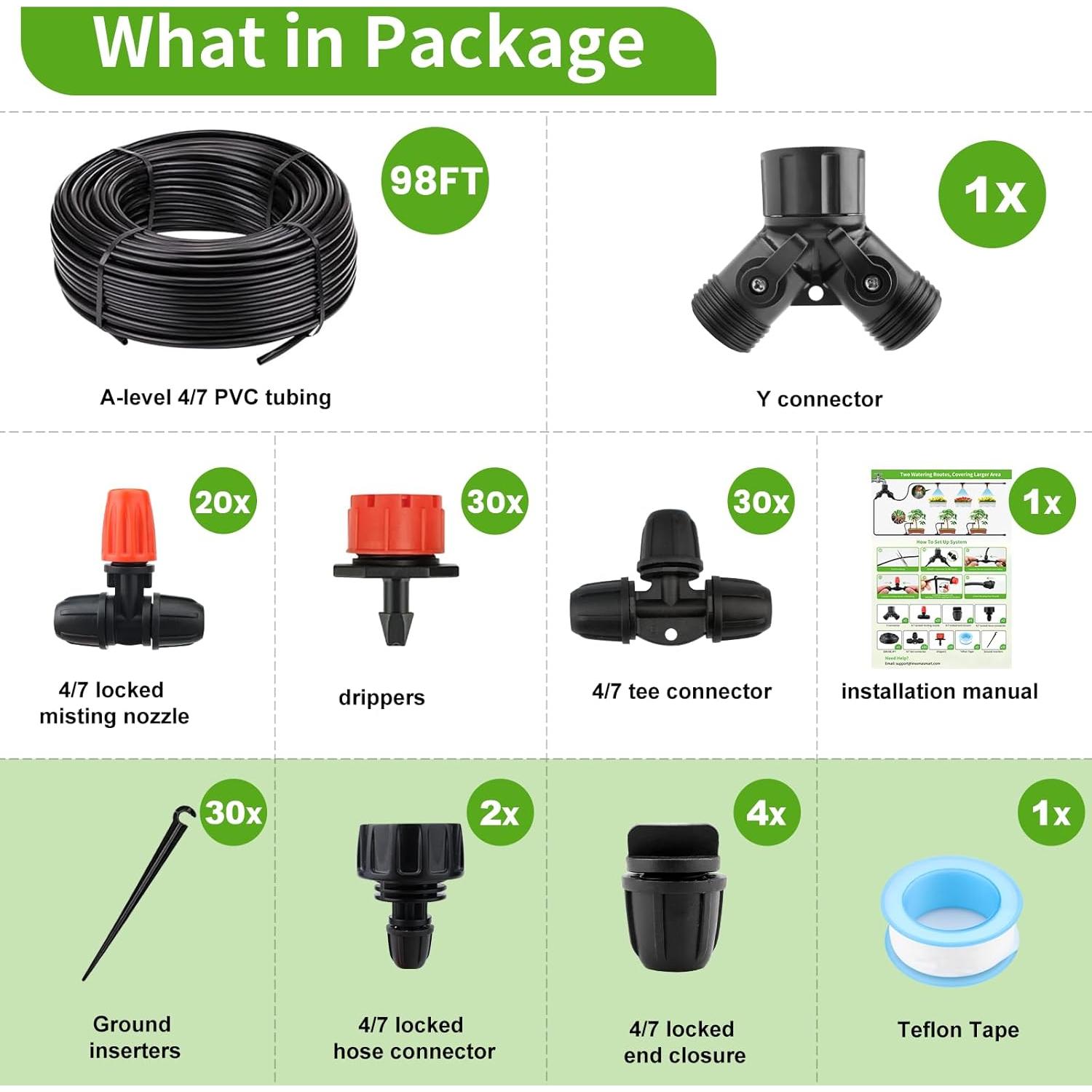 Kit de Riego por Goteo Insoma 30m Automático para Jardín