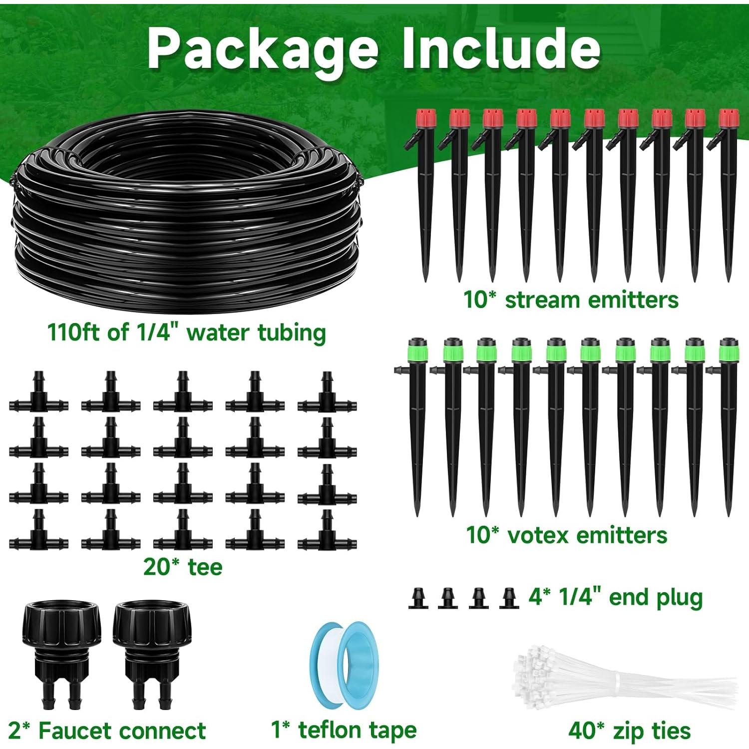 Sistema de Riego por Goteo Conglow 33.5m para Jardín