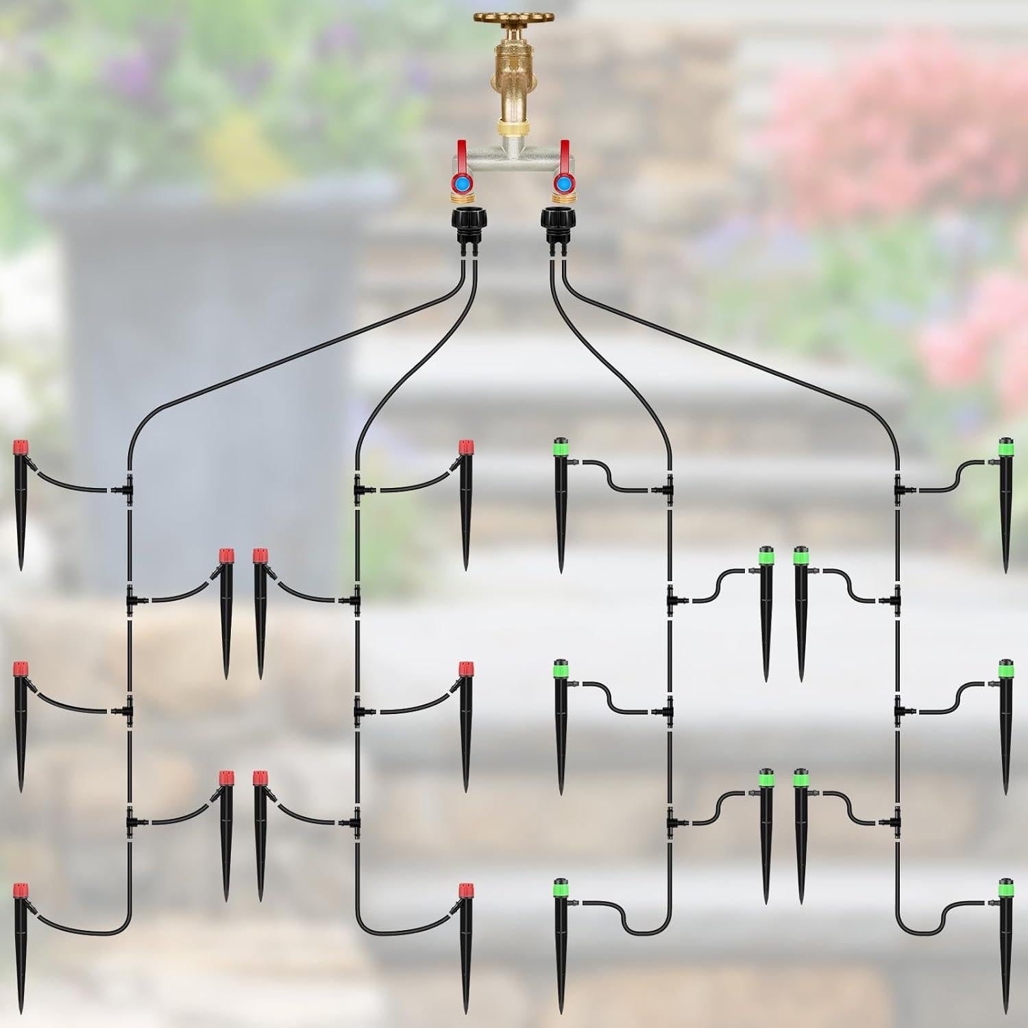 Sistema de Riego por Goteo Conglow 33.5m para Jardín