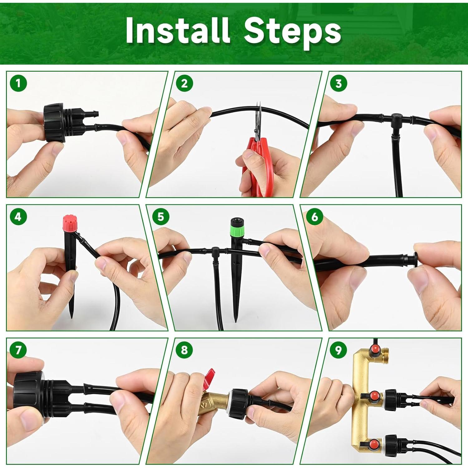 Sistema de Riego por Goteo Conglow 33.5m para Jardín
