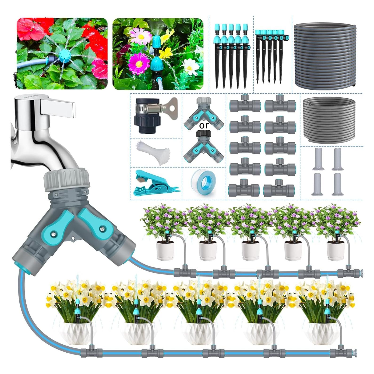 Kit de Riego por Goteo TRJZWA 2025 con 2 Tipos de Puntas