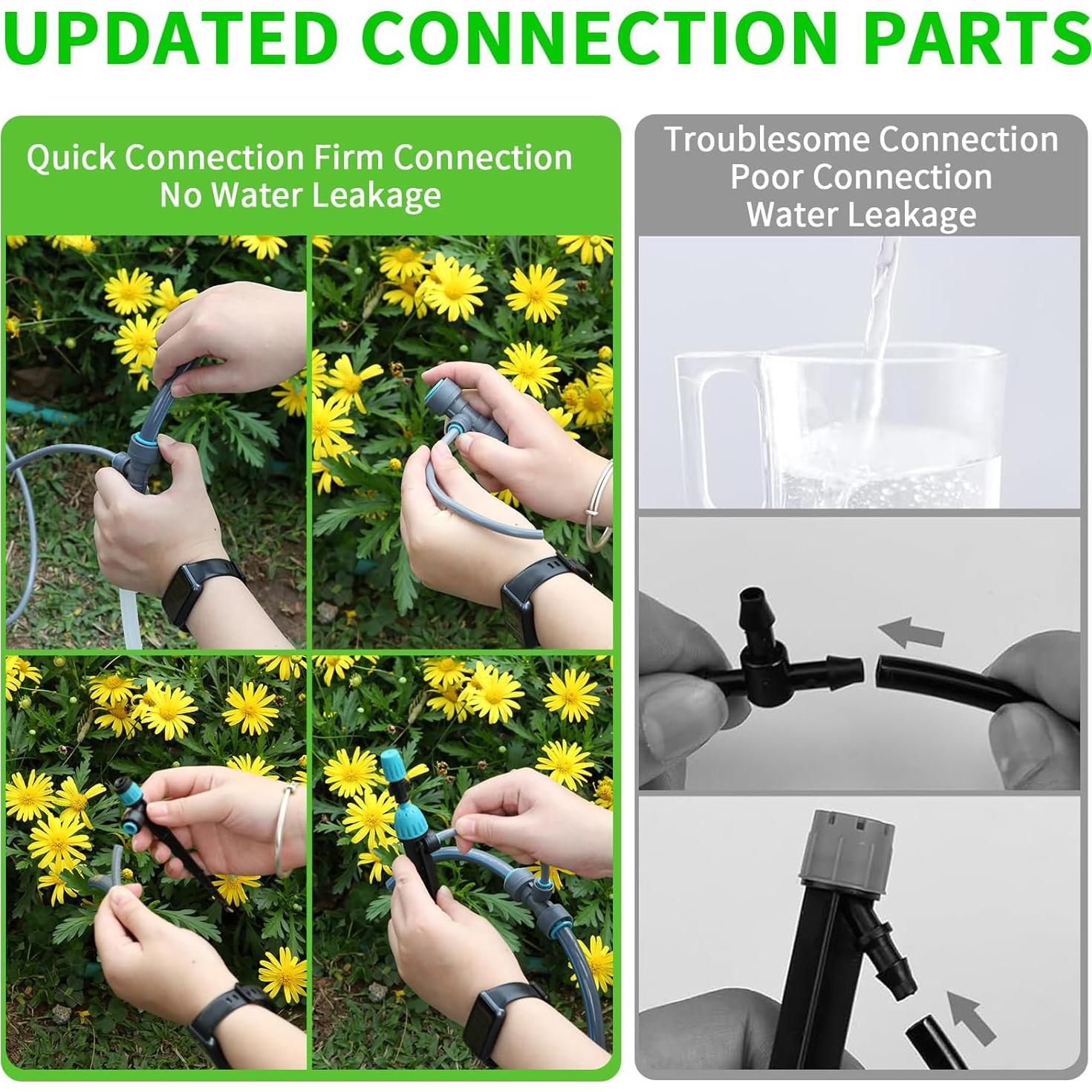 Kit de Riego por Goteo TRJZWA 2025 con 2 Tipos de Puntas