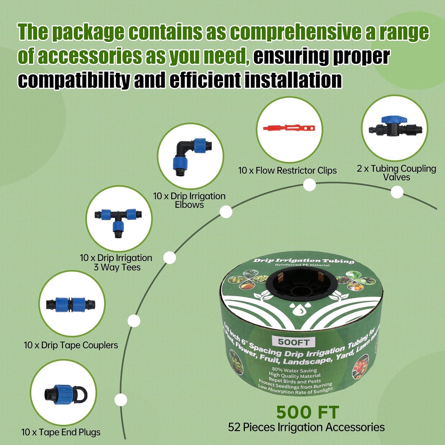 Kit de Riego por Goteo DarkTank 500FT 5/8" PE Reforzado